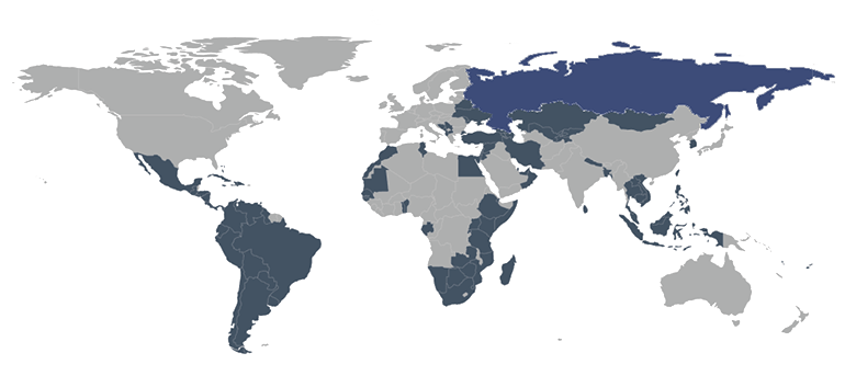 Карта безвизовых стран для России